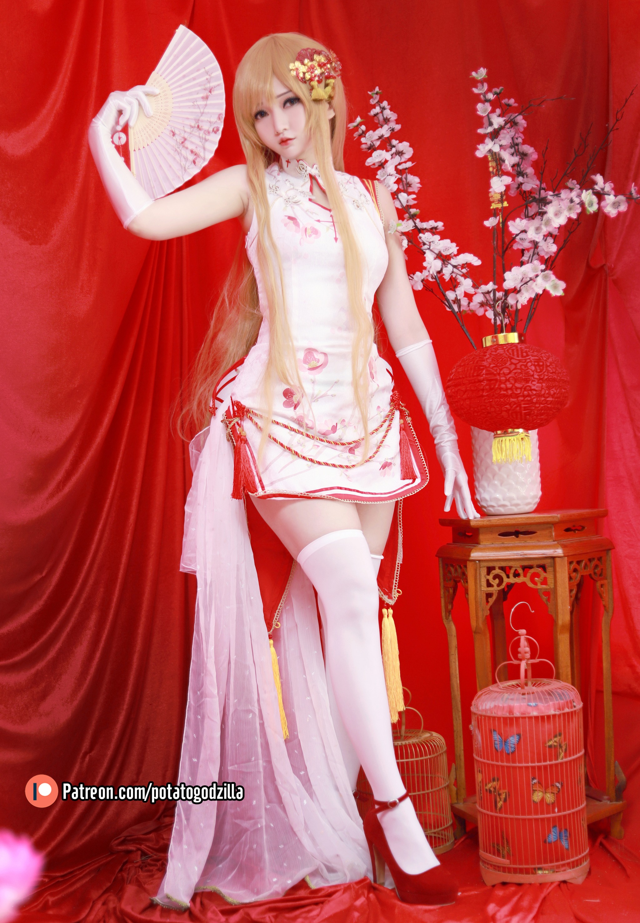图片[1]-Potato Godzilla – NO.075 Asuna Yuuki Qipao[53P]-XikXak